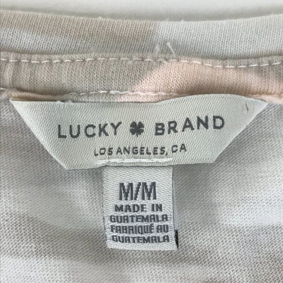 Lucky Brand Twist Front Camo Tee Women's Size Medium Cap Sleeves Crew Neck - Picture 7 of 8